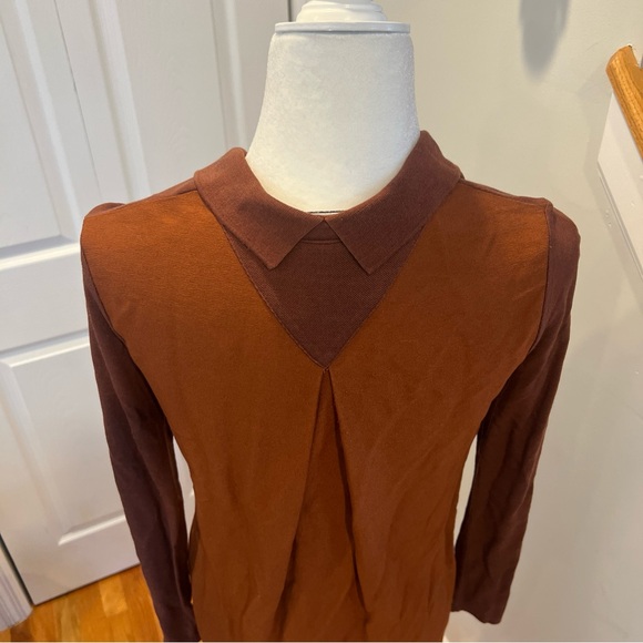 Vintage Lacoste Long Sleeved Brown Dress size 34 - Picture 9 of 14